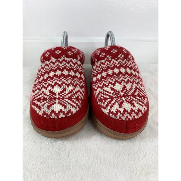 Dearfoams Women’s Clog Slippers Red White Size 9–10 Comfort Indoor Shoes - Picture 2 of 9